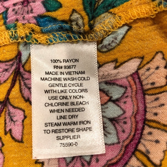 🦋2/$15🦋 a.n.a. Floral Mustard Yellow Button Up Dress - Picture 4 of 4